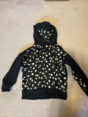 Carolina Herrera Black Polka Dot Hooded Sweatshirt